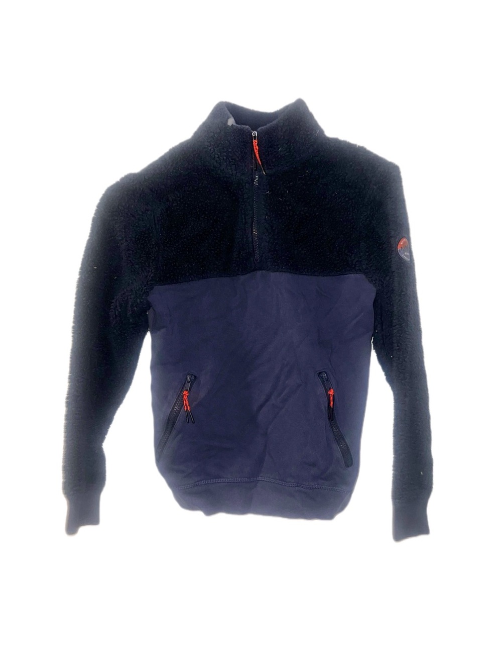Ashland Boys  Navy Zip Neck Sherpa Pullover Fleece possible size 10-12